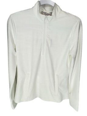 NWT Tommy Bahama Golf Textured Half Zip Top in White